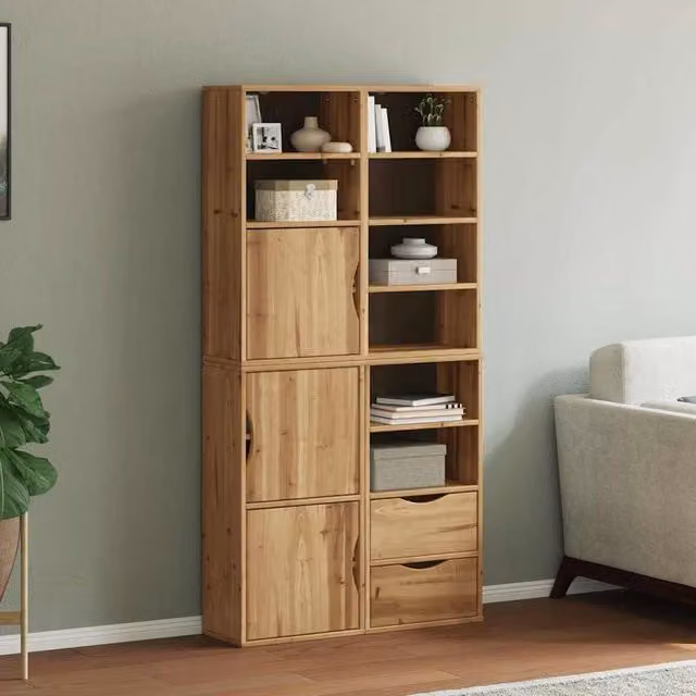 Berkfield Home ODDA Side Cabinets, Set of 4, Solid Wood Pine in Brown, W/D/H: 40 x 24 x 79 cm – 1