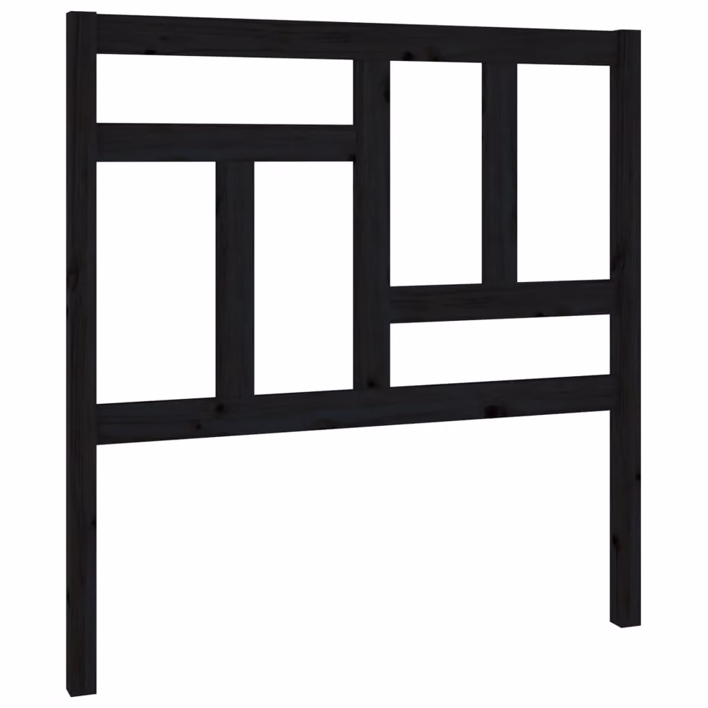 Berkfield Home Black Solid Wood Pine Bed Headboard, W: 95.5 cm, D: 4 cm, H: 100 cm – 2