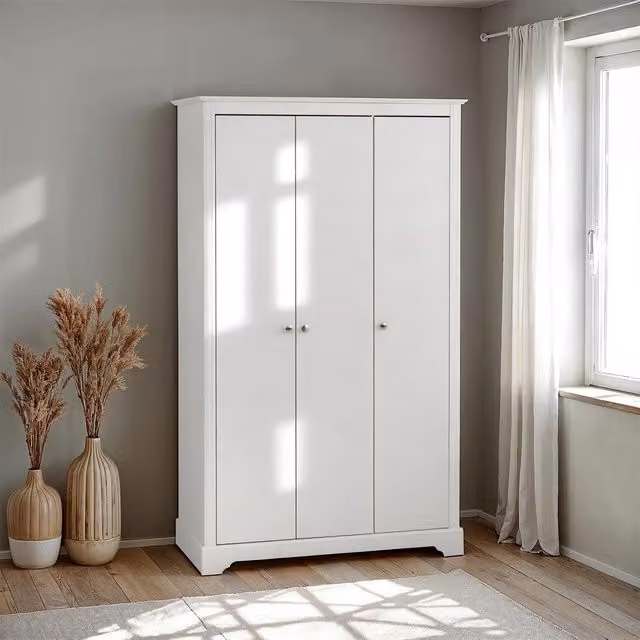 Seconique Stratford 3 Door Wardrobe in White