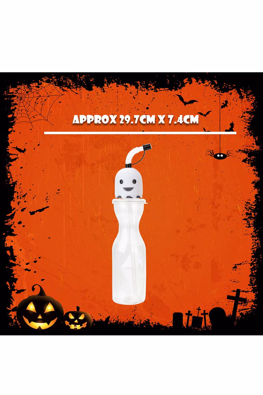 VFM e-Store Halloween Pumpkin Bottle, White, 500ml – 1