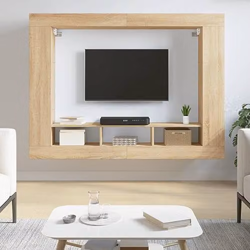 vidaXL Modern TV Cabinet in Brown Sonoma Oak, W/D/H: 152 x 22 x 113 cm – 2
