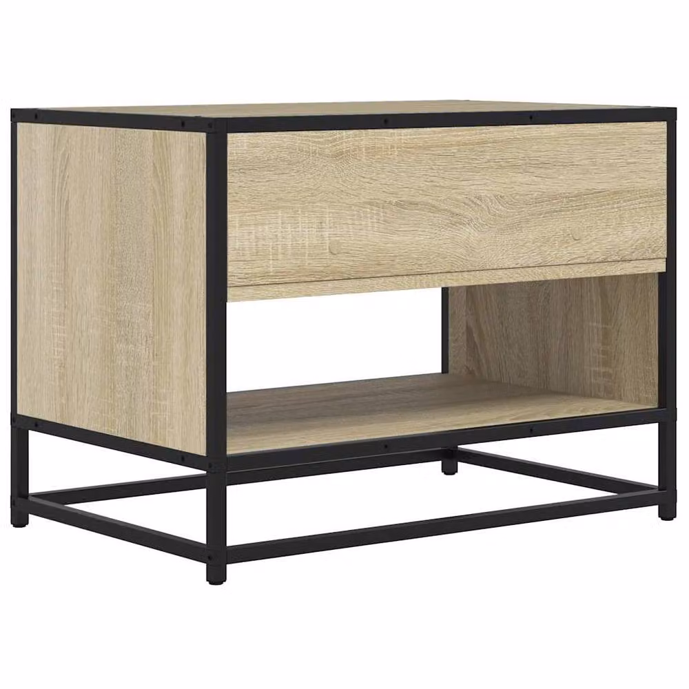 Berkfield Home Industrial TV Cabinet in Sonoma Oak and Beige, W/D/H: 61 x 40 x 46 cm – 6