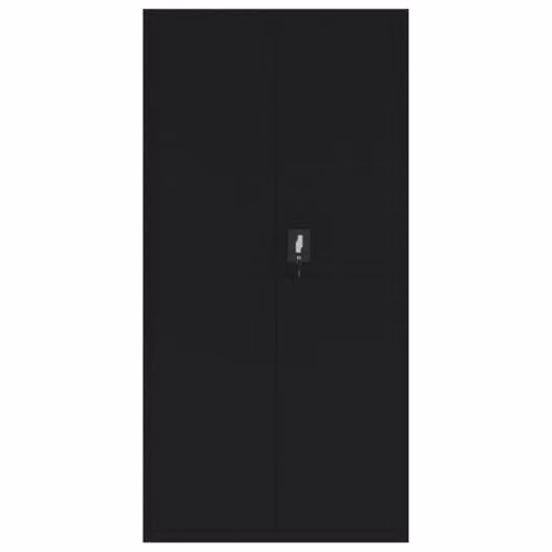 vidaXL Modern Black Metal File Cabinet with Lock and Adjustable Shelves W/D/H: 90 x 40 x 220 cm – 3