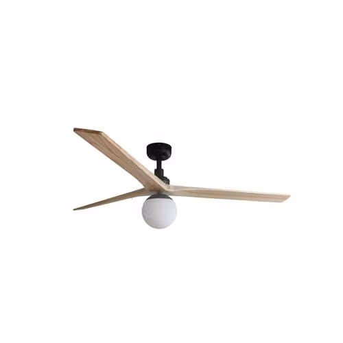 FARO Barcelona Black Ceiling Fan with 6 Speeds and DC Motor