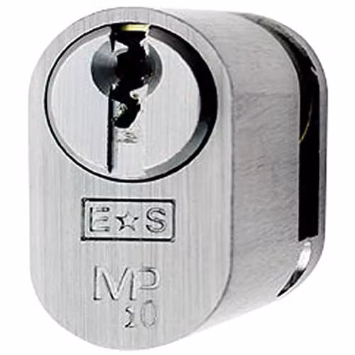 Loops 42mm Oval Single Cylinder 10 Pin Door Lock in Satin Chrome Silver