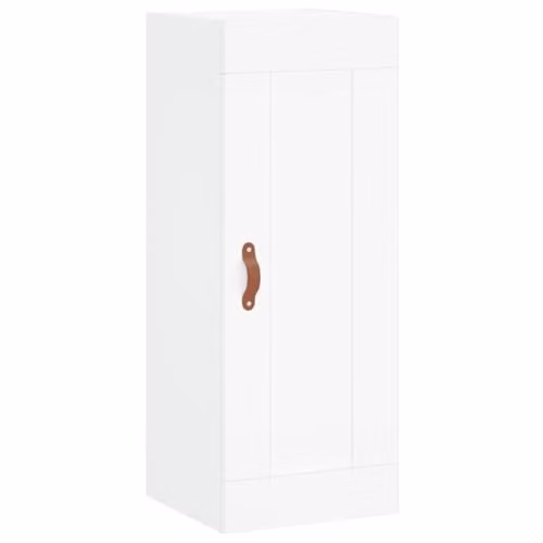 vidaXL White Wall Mounted Cabinet with Hinged Doors and Internal Shelves, W/D/H: 34.5 x 34 x 90 cm