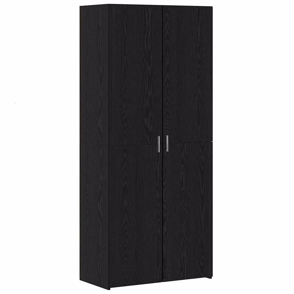 Berkfield Home Black Oak Highboard with Hinged Doors, W: 40 cm, D: 42.5 cm, H: 185 cm – 2