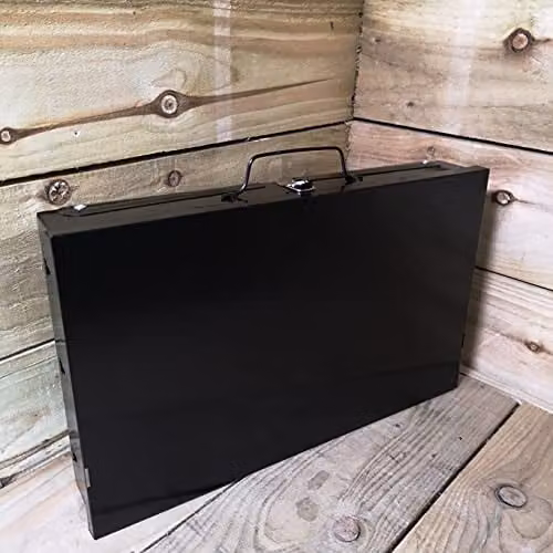 Samuel ALEXANDER Black Metal Tabletop Charcoal BBQ with Wind Shield, W/D/H: 43 x 26 x 43 cm – 4