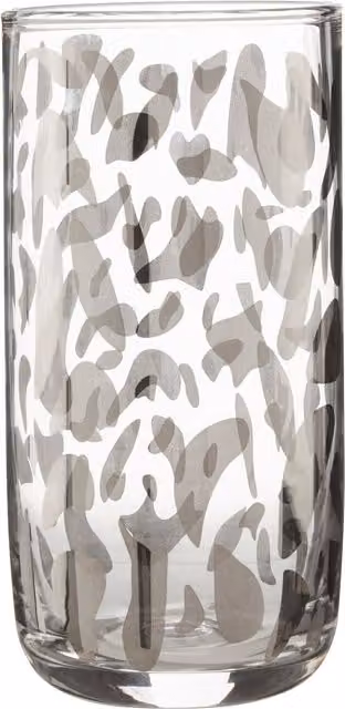 Orsina Isla Hi Ball Silver Diva Print Water Glass, Silver and Transparent