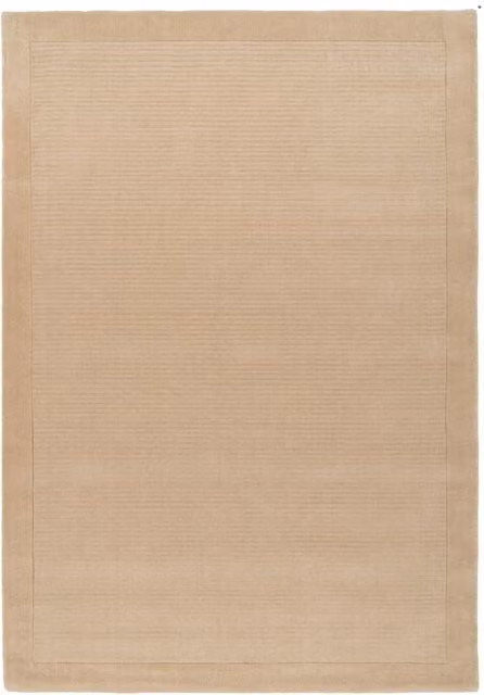 Kukoon Natural Wool Plush Pile Fawn Living Area Rug, Beige, W: 160 cm, D: 230 cm