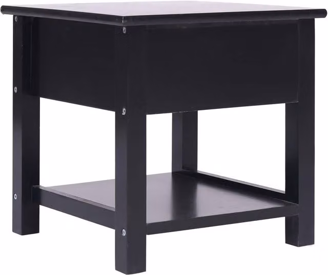 Berkfield Home Black Square Side Table W/D/H: 40 x 40 x 40 cm – 1