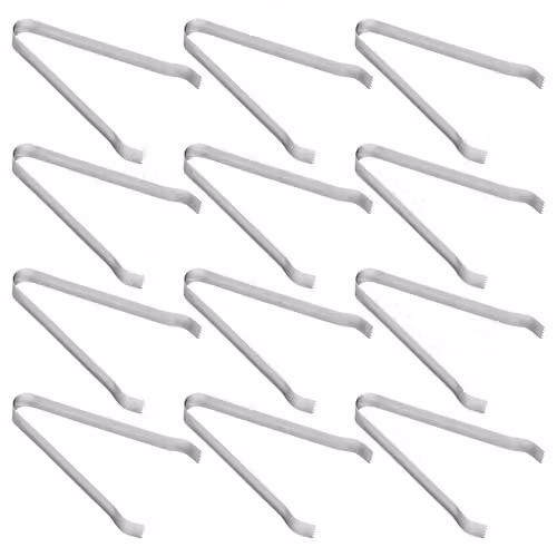 Rink Drink Stainless Steel Silver Ice and Sweet Tongs, 16 cm, Pack of 12 – 1