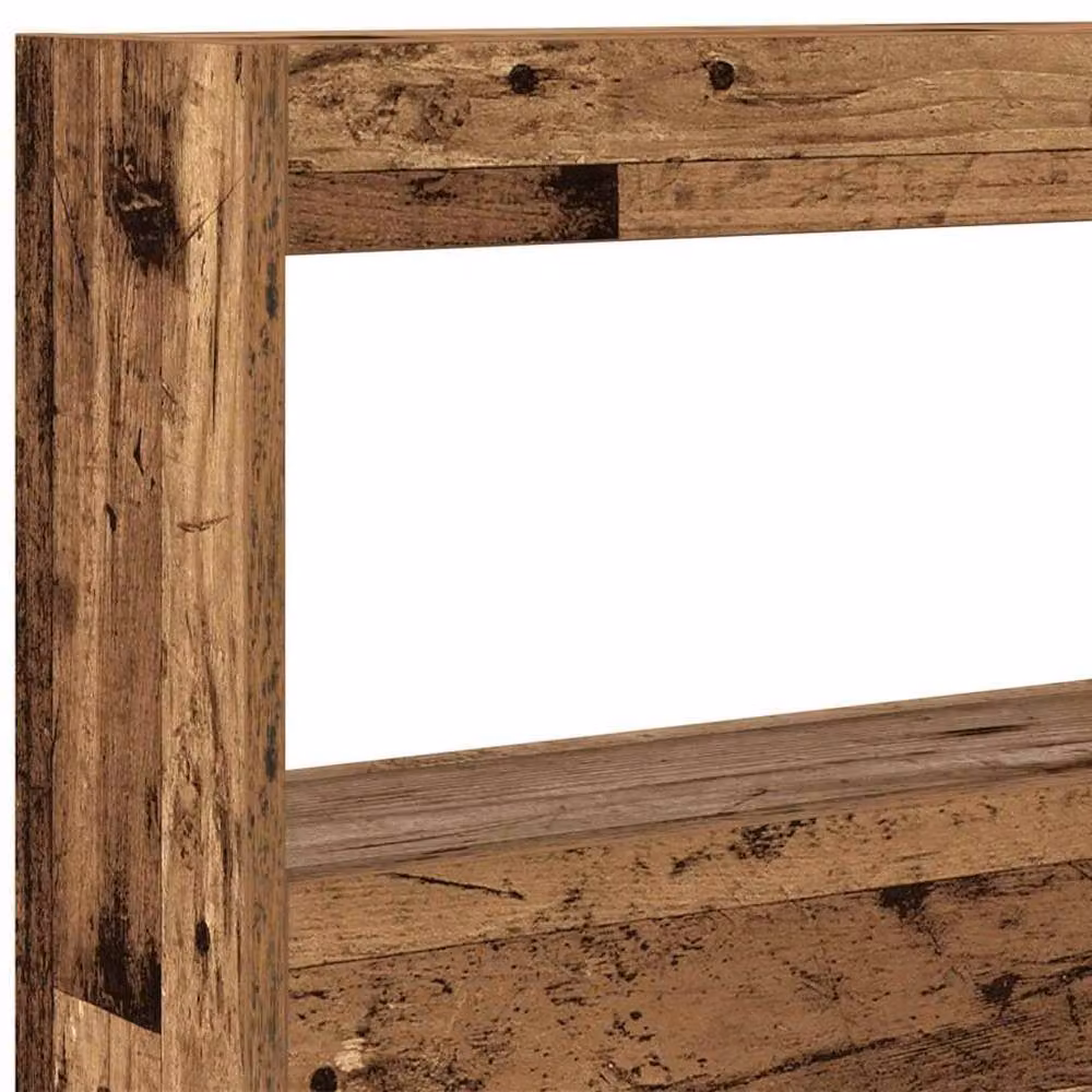 Berkfield Home Headboard Cabinet with Integrated LED Lighting in Old Wood Brown, W/D/H: 100 x 17 x 102 cm – 6