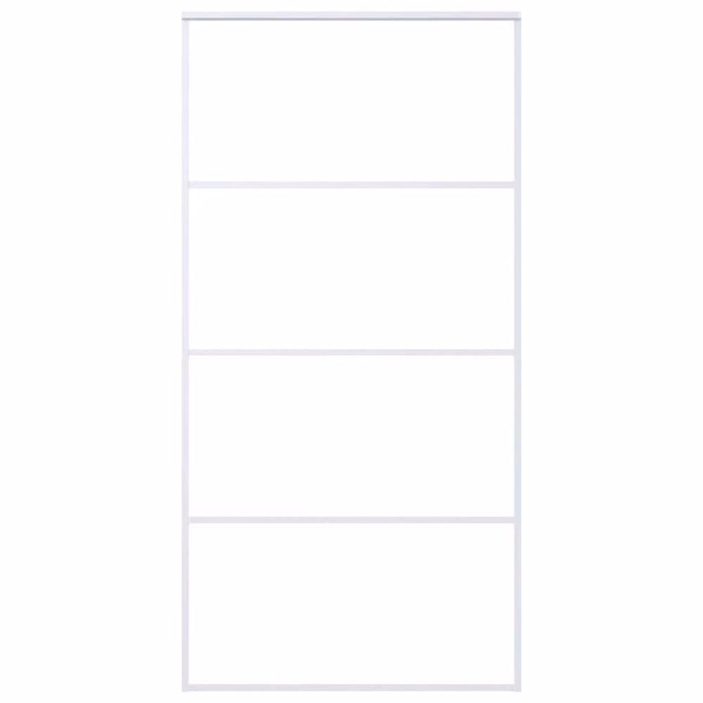 Berkfield Home Modern Sliding Door in White Aluminium and Frosted ESG Glass, W: 102.5 cm, H: 205 cm – 2