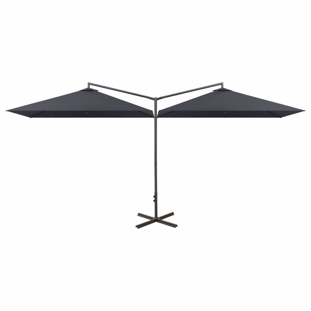 Berkfield Home Double Cantilever Garden Parasol with Steel Pole in Anthracite and Black, W: 600 cm, D: 300 cm – 2