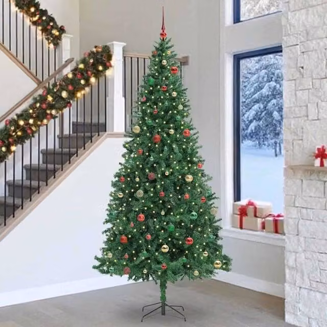 Berkfield Home Artificial Christmas Tree with 300 LEDs and Stand, Green, Height: 300 cm – 1