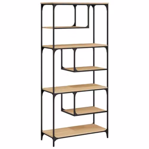 vidaXL Modern Bookcase in Brown Sonoma Oak, W/D/H: 81 x 36 x 176 cm