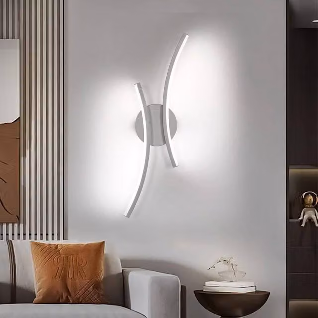 Goeco Modern LED Indoor Wall Light in White, 20W Up and Down Arc Lamp with 6500K Cool White Light