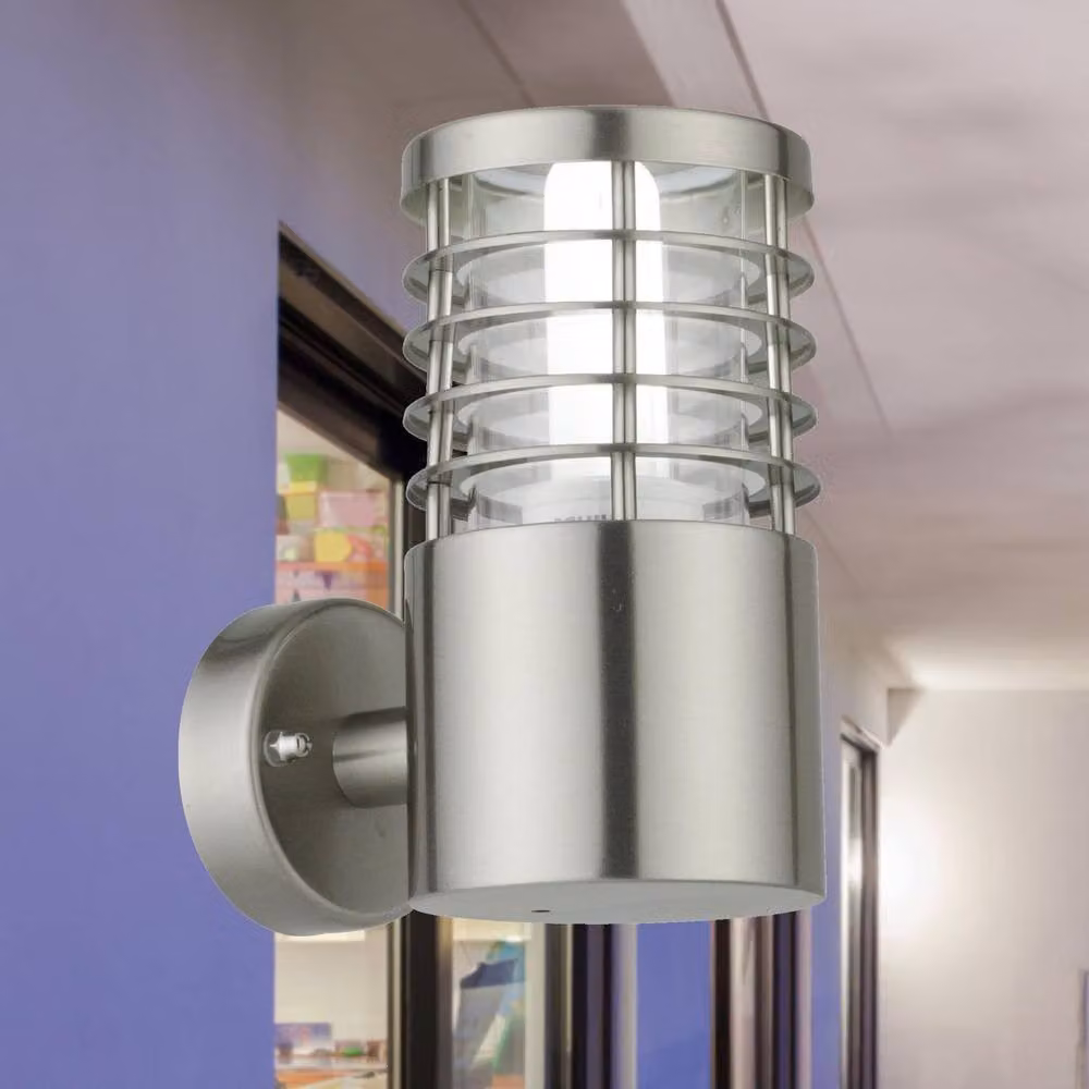 First Choice Lighting Bloom Silver Stainless Steel Outdoor Wall Light – 2