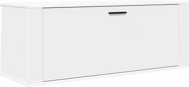 Berkfield Home White Wall Mounted Shoe Cabinet with Tilting Compartments, W/D/H: 100 x 35 x 38 cm