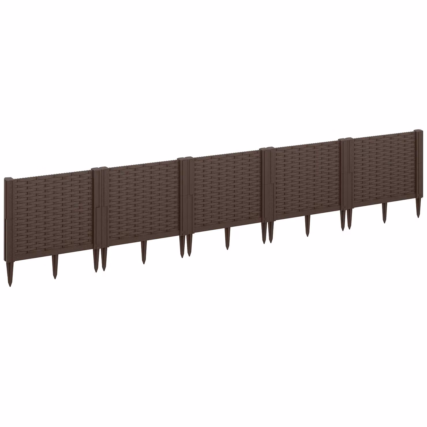 OUTSUNNY Modular Plastic Raised Bed Planter Kit for Flowers and Herbs, Brown, W/D/H: 120 x 38 x 30 cm – 2