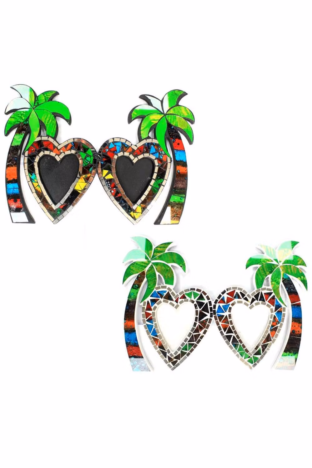 KDMD Heart Coconut Tree Double Mosaic Wall Mount Picture Frame in Multicolour – 2