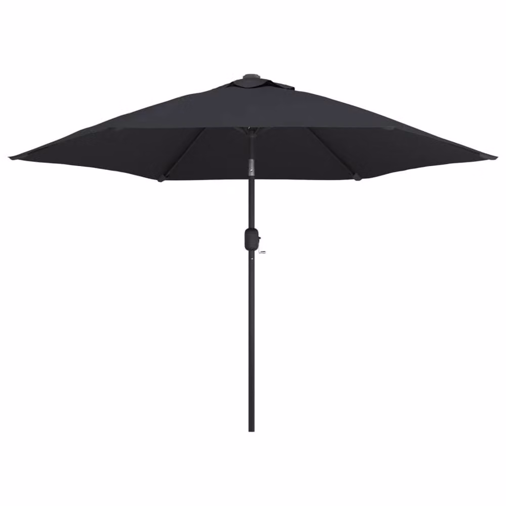 Berkfield Home Outdoor Parasol with LED Lights and Steel Pole, Black, 300 cm – 2