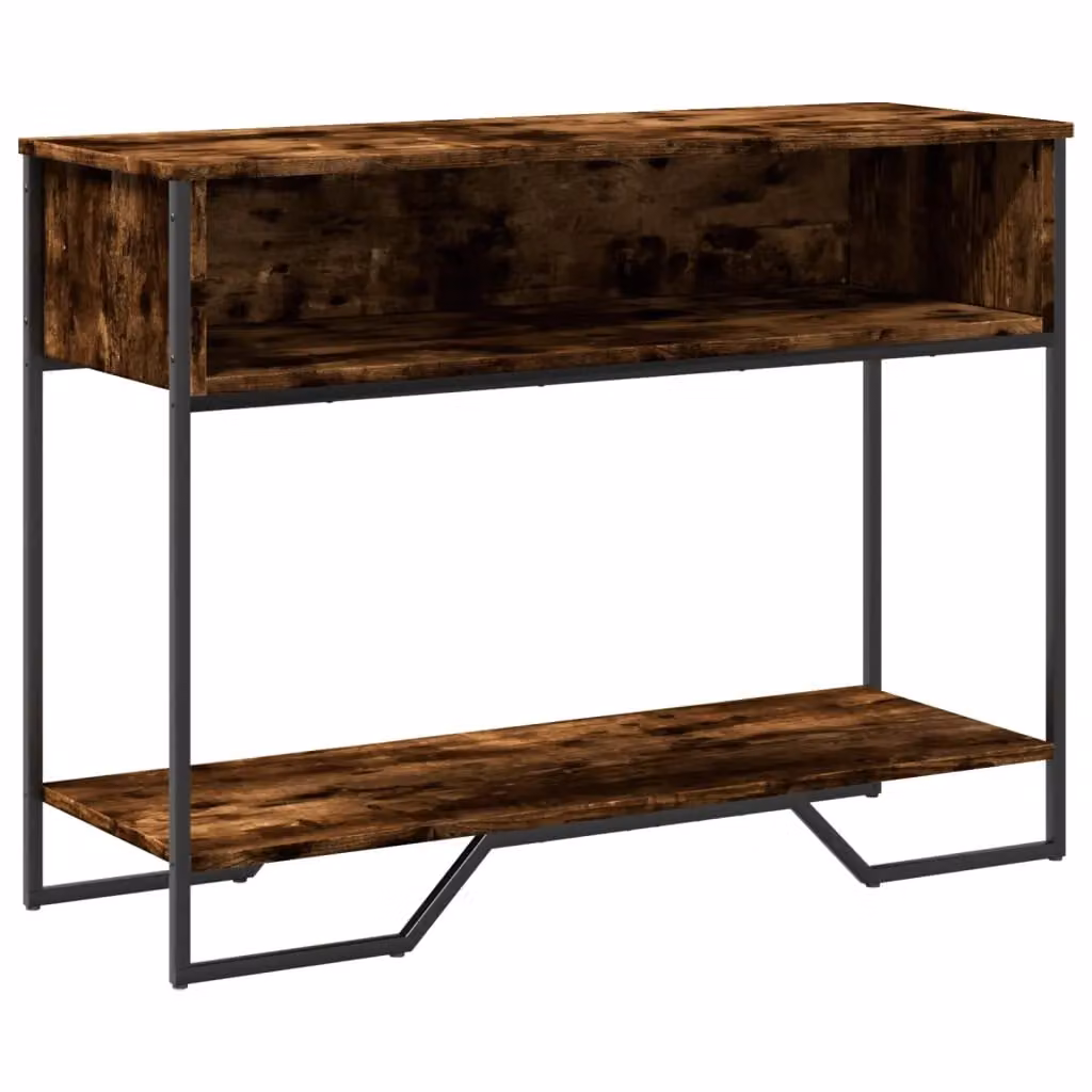 Berkfield Home Smoked Oak Console Table in Brown, W/D/H: 100 x 35 x 74.5 cm – 2