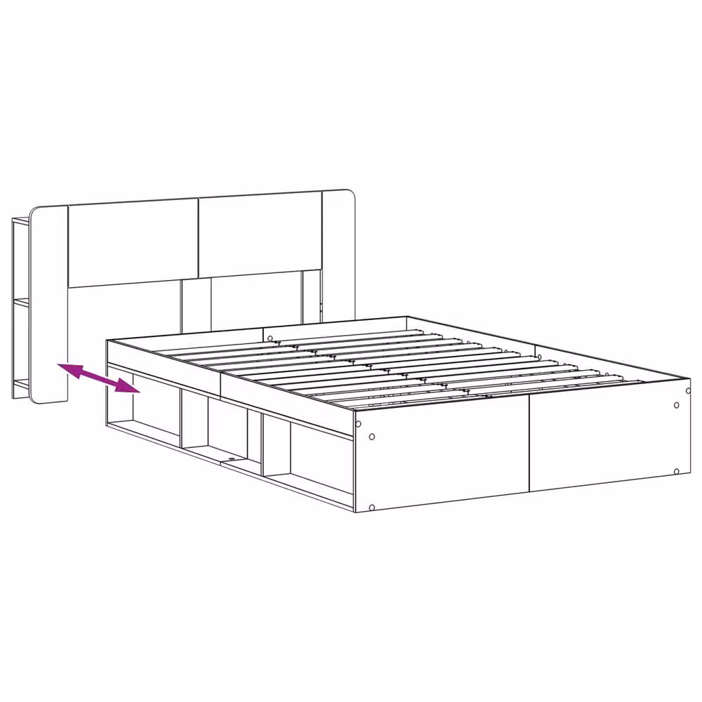 Berkfield Home Modern Bed Frame with Storage Drawers in Grey, W/D/H: 140 x 200 cm – 2