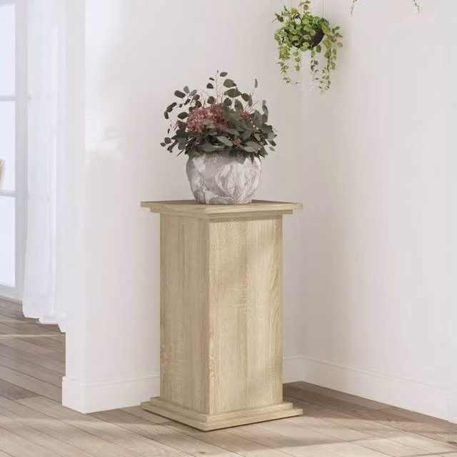 Berkfield Home Modern Plant Stand in Brown and Beige, W/D/H: 33 x 33 x 60 cm – 1