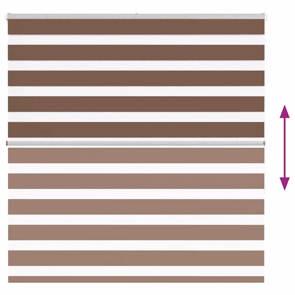 Berkfield Home Brown Zebra Day and Night Blind, W: 150 cm, H: 150 cm – 4