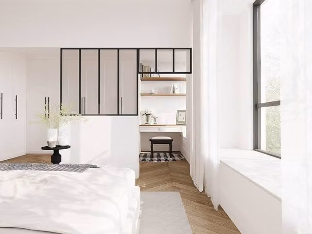 Vente-unique Studio-Style Glass Panel in Powder Coated Aluminium, Black, W: 120 cm, H: 105 cm