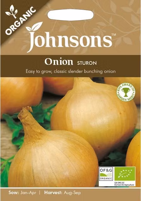 Johnsons Organic Sturon Yellow Spring Onion Vegetable Seeds