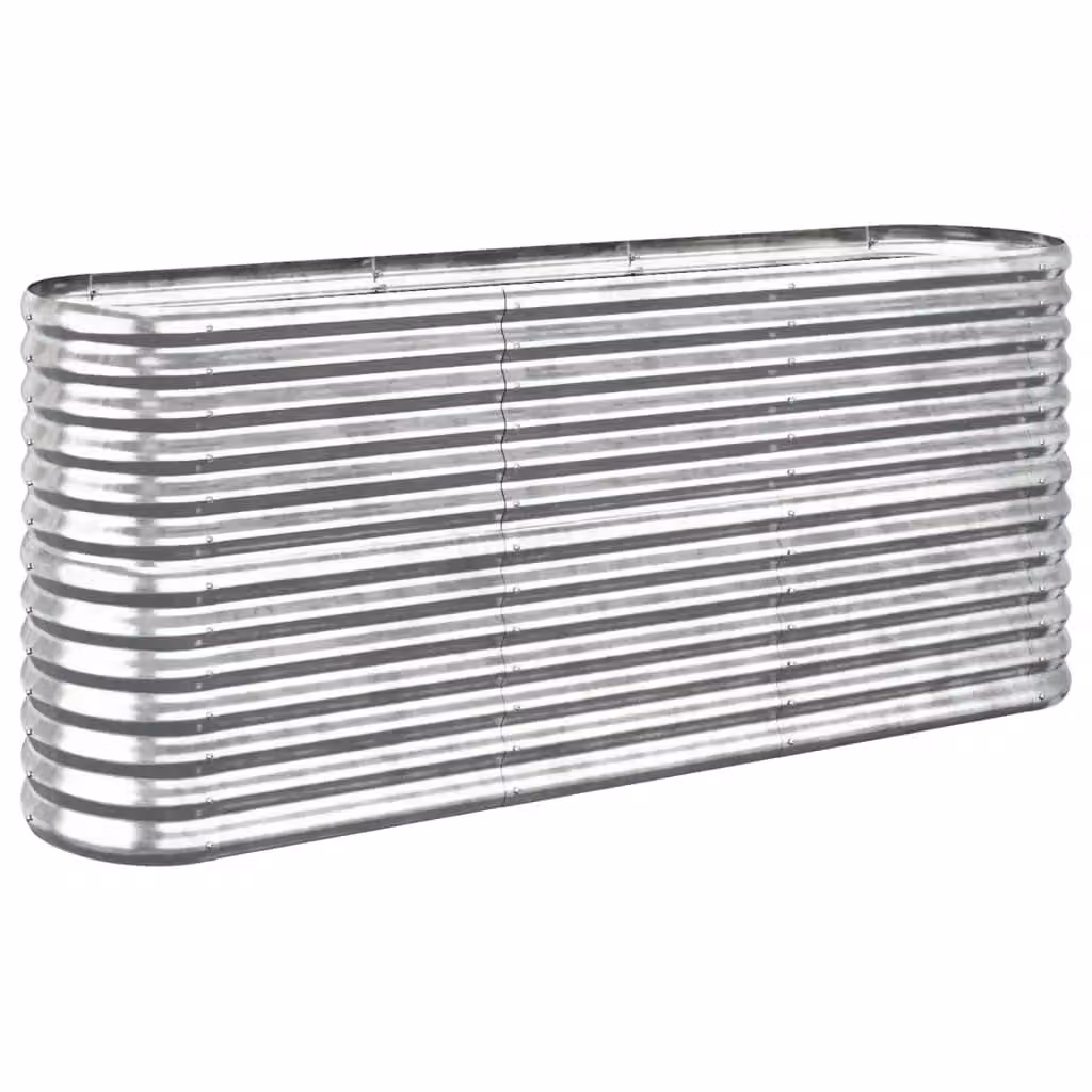 Berkfield Home Garden Silver Powder-coated Steel Raised Bed, W/D/H: 152 x 40 x 68 cm – 2