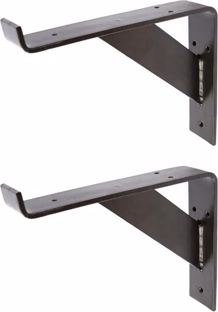 Hammer and Tongs Gallows Style Scaffold Board Shelf Bracket, Black, Pack of 2, Diameter: 24 cm