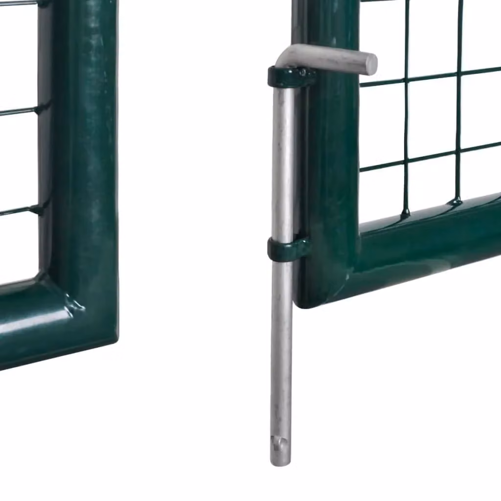 Berkfield Home Double Door Steel Swing Fence Gate in Green – 4