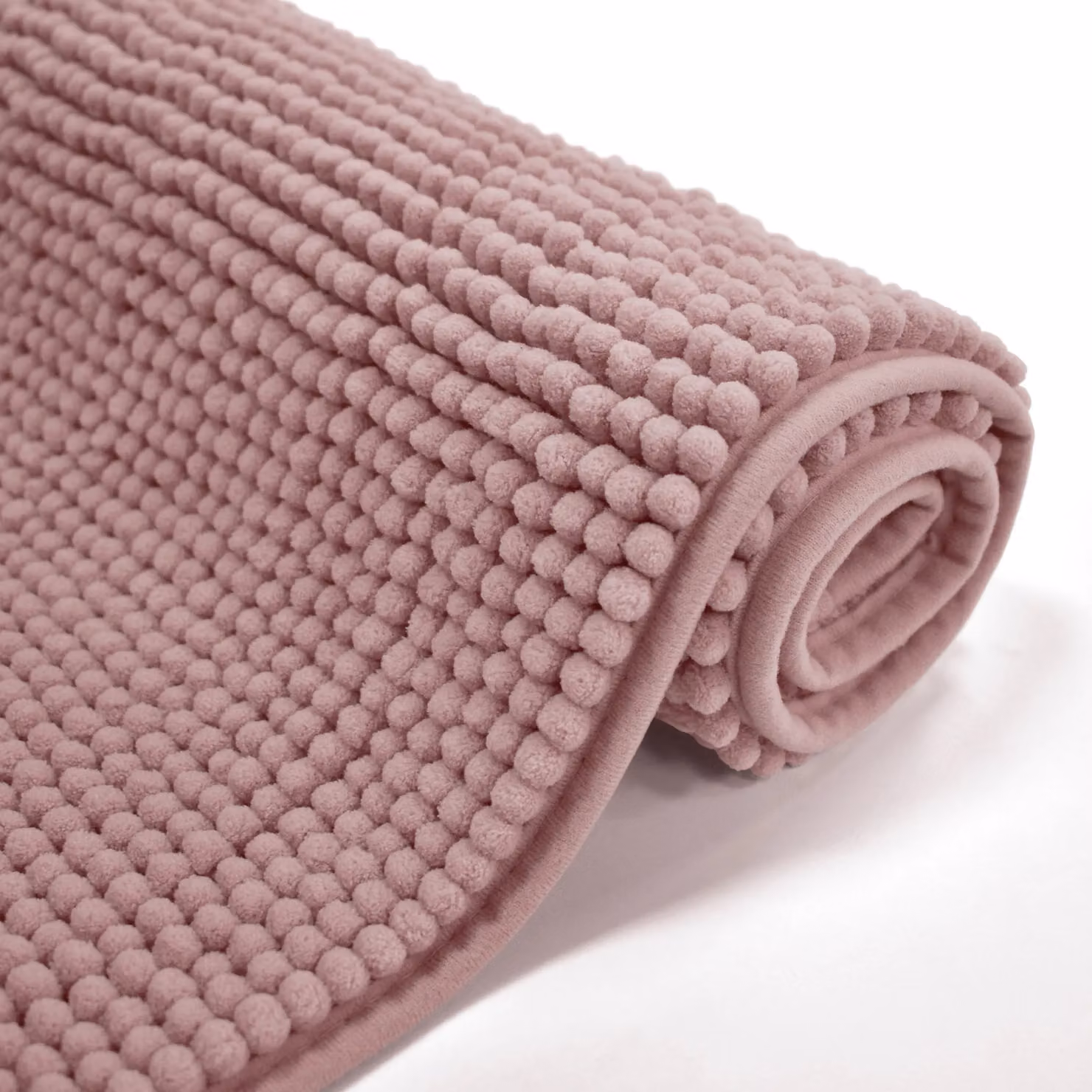 Velosso Shaggy Noodle Microfibre Bathmat in Pink with Non-Slip Backing – 2