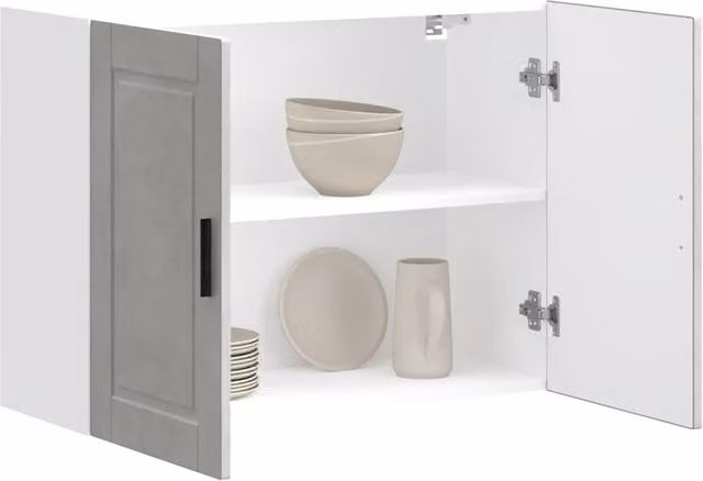 Berkfield Home Porto Modern Wall Cabinet in Concrete Grey Matt Engineered Wood