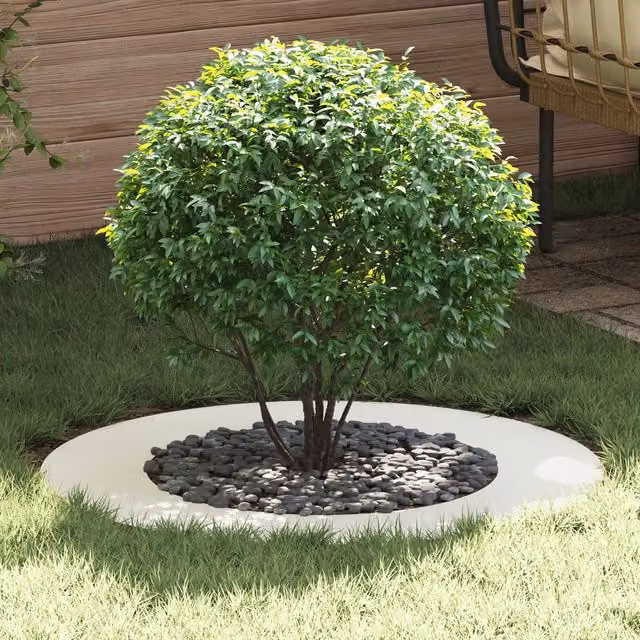 Berkfield Home White Metal Planter Tub, Diameter: 80 cm