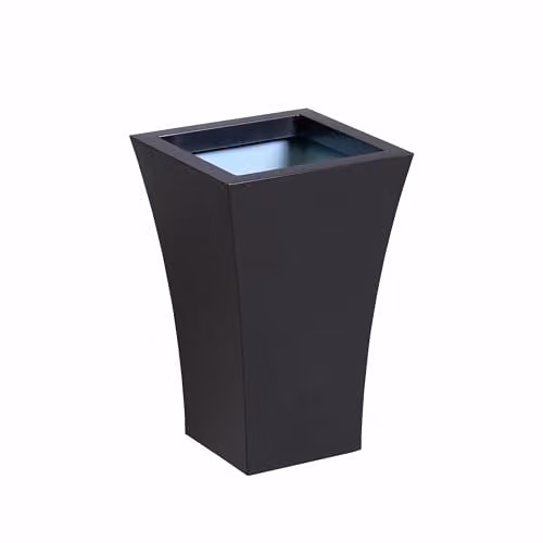 Primrose Black Galvanised Steel Square Flared Outdoor Planter Pot 55cm – 1