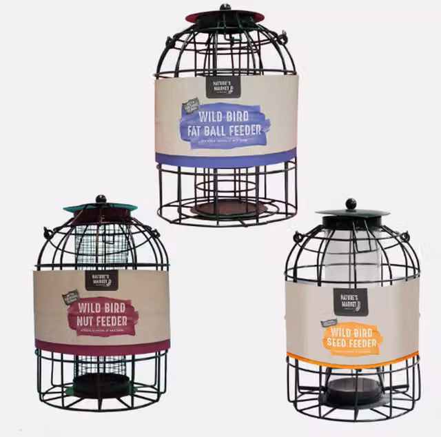 Garden Mile Hanging Wild Bird Feeders in Green and Black