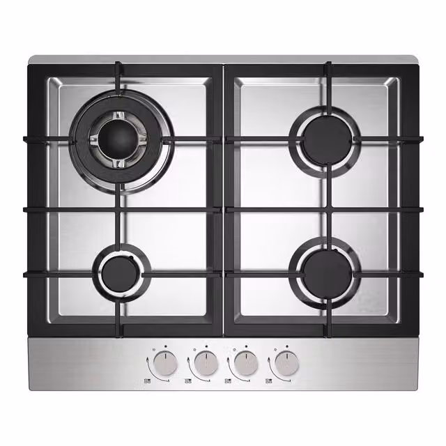 Statesman 4 Burner Gas Hob in Silver, 60 cm – 2