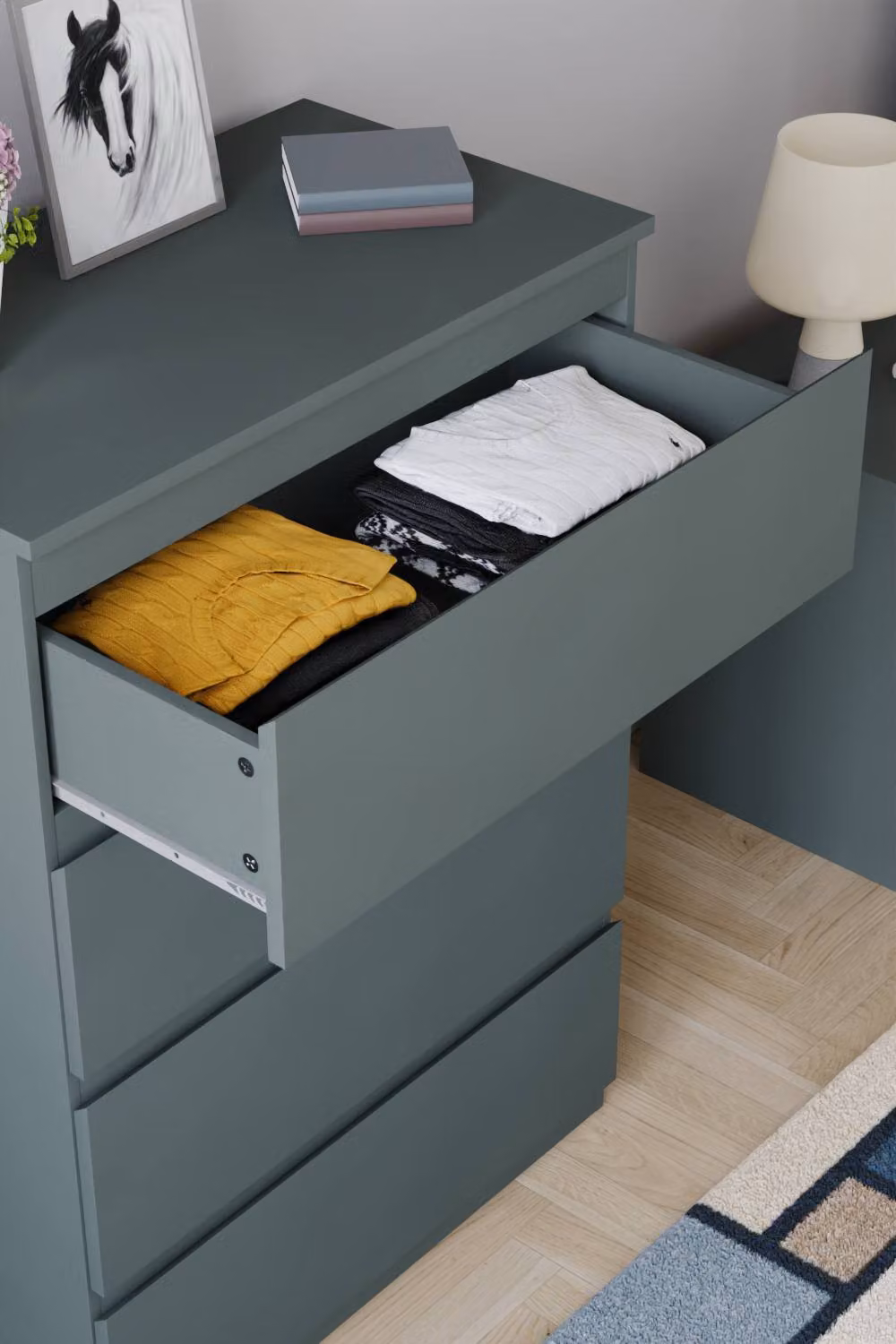 HD Designs Denver 4 Drawer Chest of Drawers in Green – 3