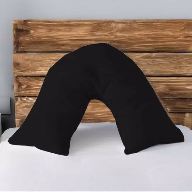 Snug City Black Microfibre Soft Touch V Shape Plain Dyed Pillowcase – 1