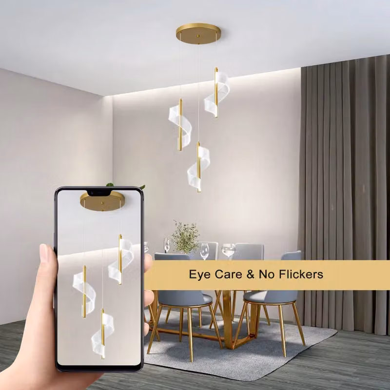 Garwarm 3-Light LED Gold Cluster Pendant Light with Transparent Shades – 4
