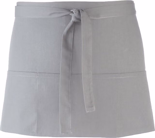 Premier Colours Pack of 2 Silver Poly-Cotton 3 Pocket Workwear Aprons