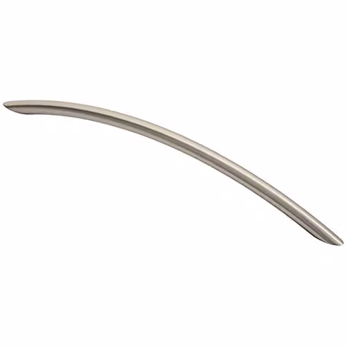 Loops Curved Bow Cabinet Pull Handle in Brushed Silver, 256 x 10 mm, 224 mm Fixing Centres
