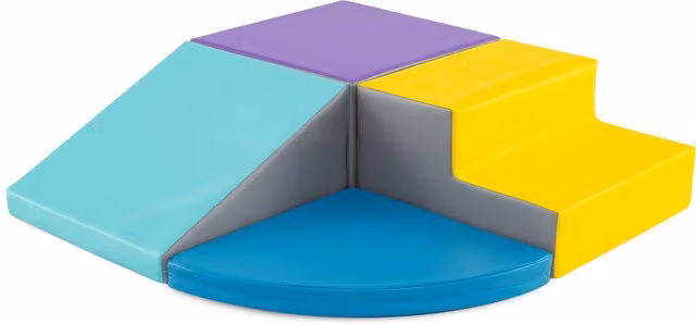 Costway Kids Soft Toy Building Block Structure Set in Blue and Multicolour