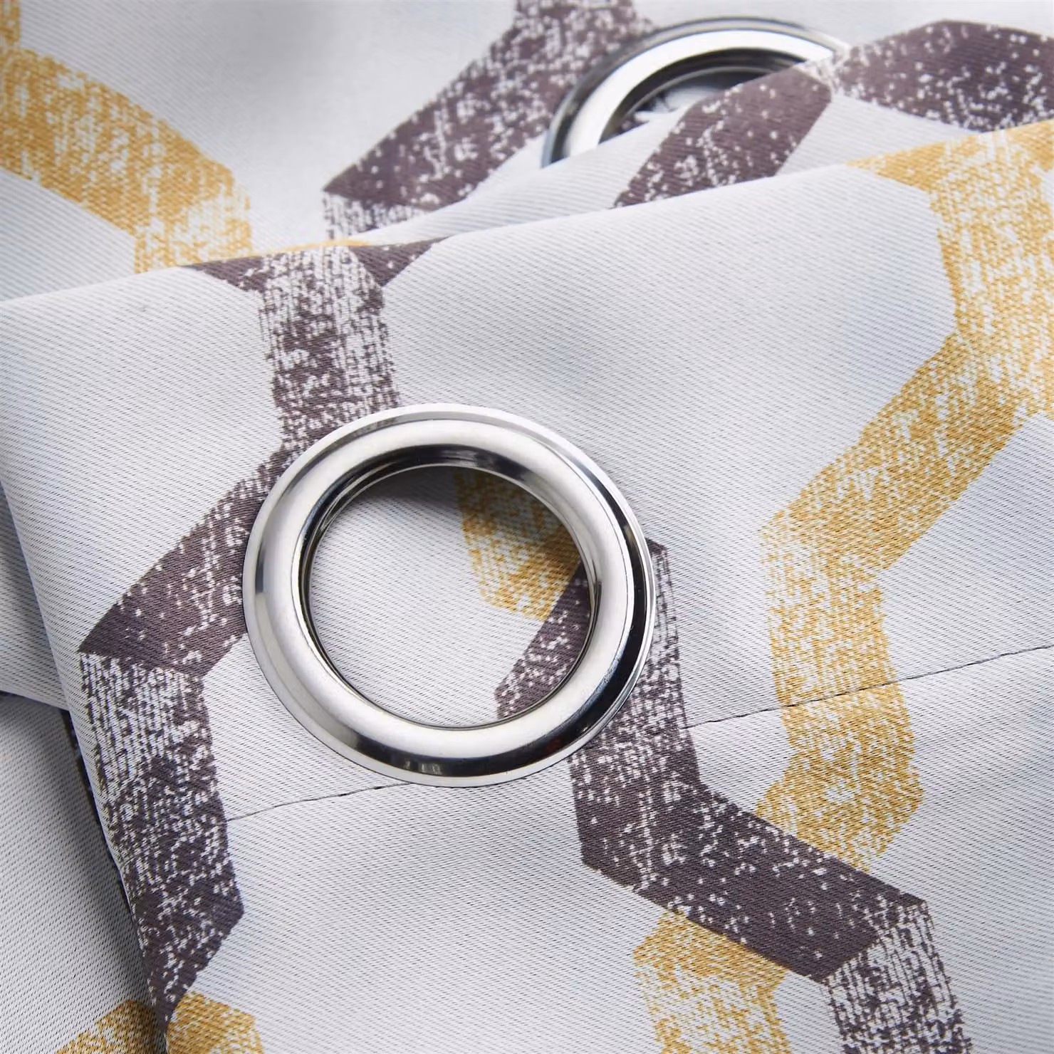 Luxury Living Geo Blackout Thermal Insulating Eyelet Curtains in Yellow and Blue, Width: 229 cm, Drop: 274 cm – 2