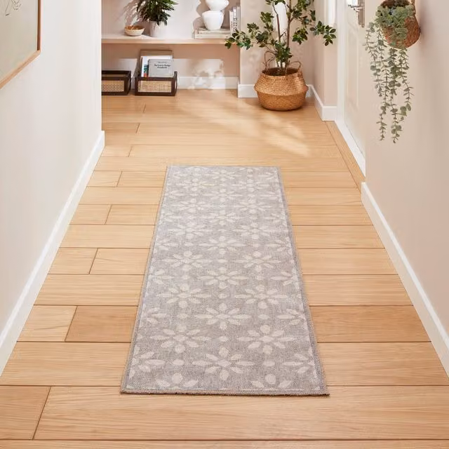 Terrys Modern Geometric Flat Weave Rectangular Runner in Grey